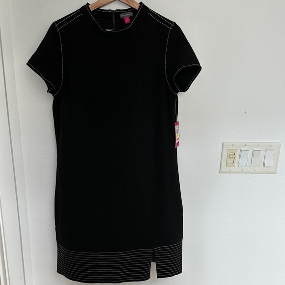 Vince Camuto Black Mini Dress with White Accents - Picture 1 of 5